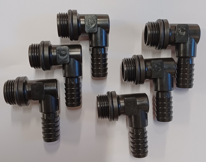 Plastvinkel R15 paket 6 st till luftningssystem AL